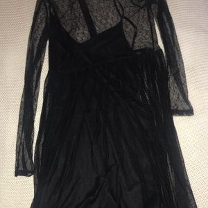 Forever 21 black polkadot sheer dress